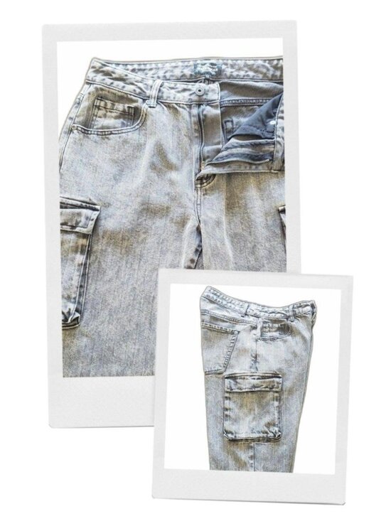 Quiksilver Other - Quiksilver Waterman Grey Herringbone Chevron Twill Baggy Cargo Pants Sz 32